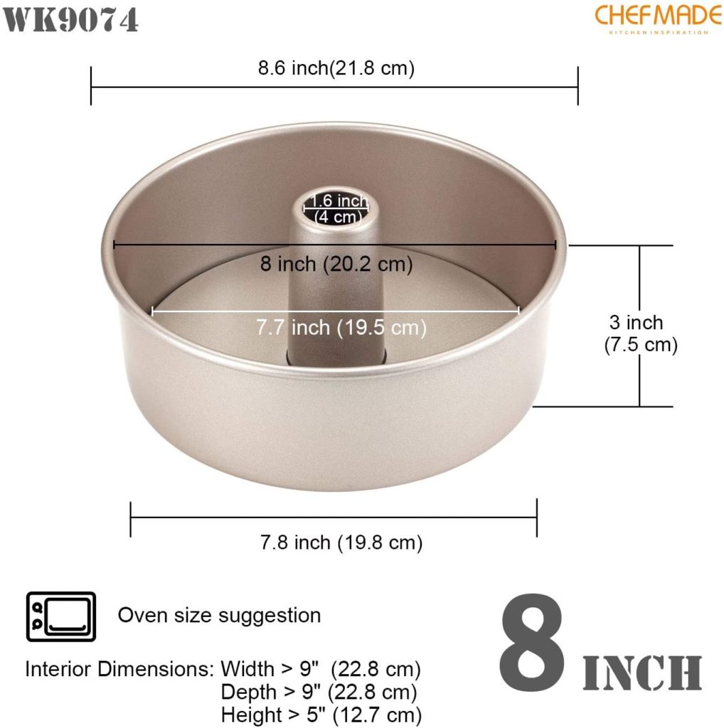 ChefMade Tube Pan for use in Ninja Foodi 6.5 and 8 qt Pressure Cooker and AirCrisper-Fryer countertop appliance. 
